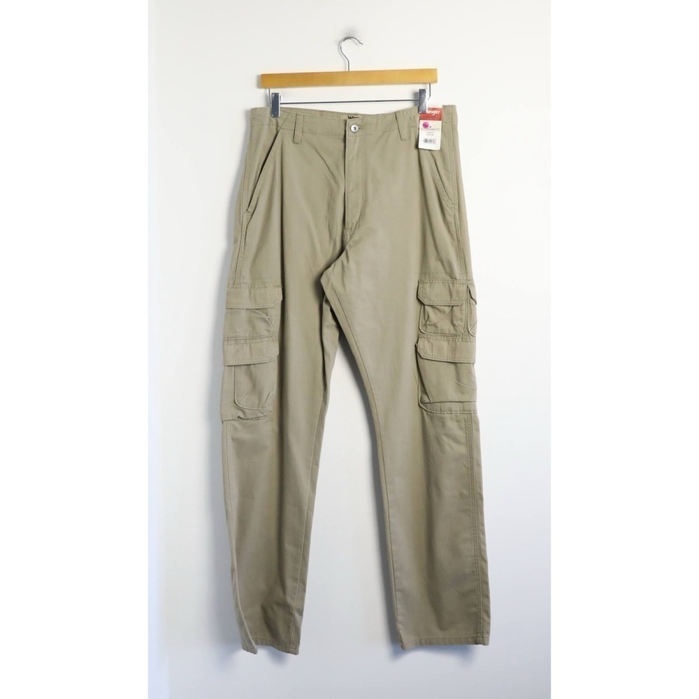 Wrangler men's' cargo pants new khaki light pockets workwear casual hiking NWT